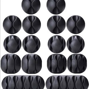 OHill Cable Clips,16 Pack Black Adhesive Cord Holders